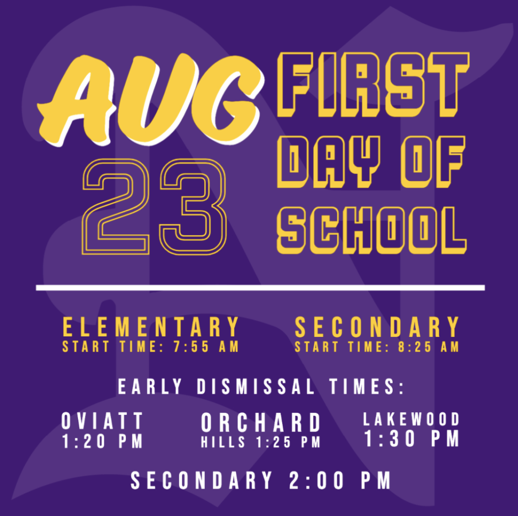 First Day of School Aug. 23